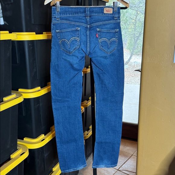 Levi’s Tilted 504 Straight Leg Jeans Women’s Size 1 Medium Blue Low Rise Y2K - Picture 4 of 9